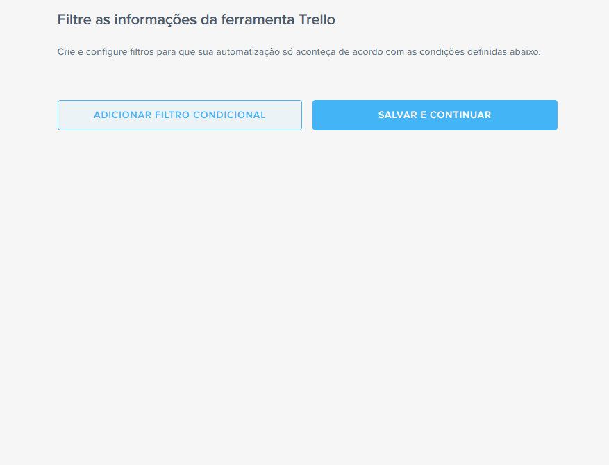 filtros condicionais para usar na integração