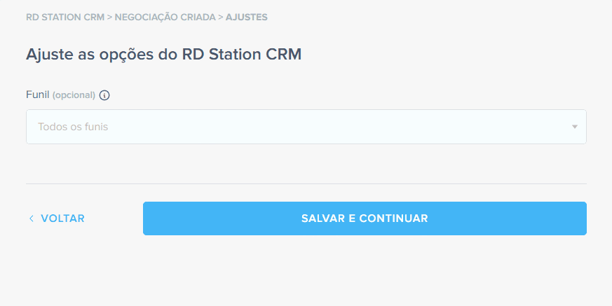 ajustar opções rd