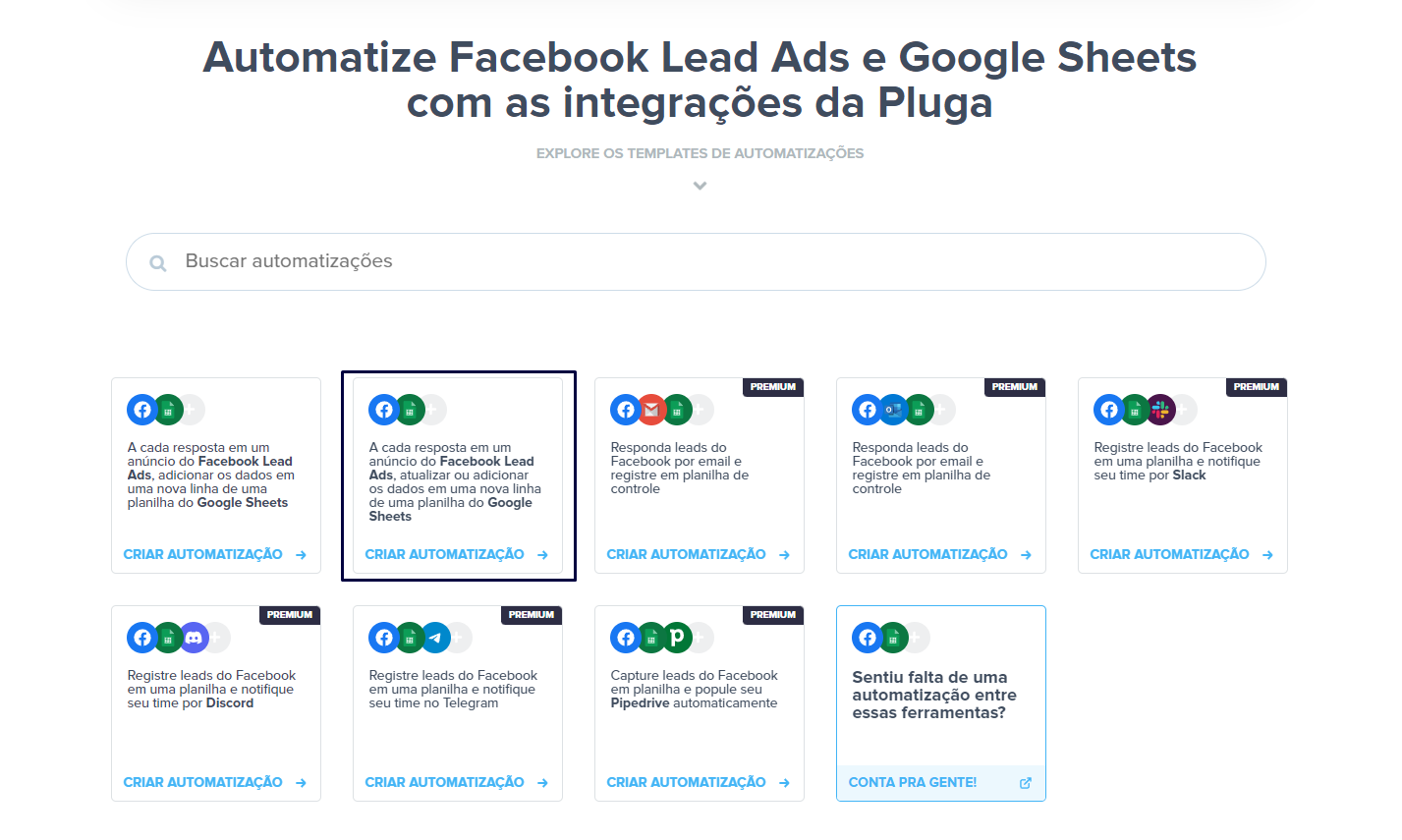 template pluga para baixar leads do facebook automaticamente