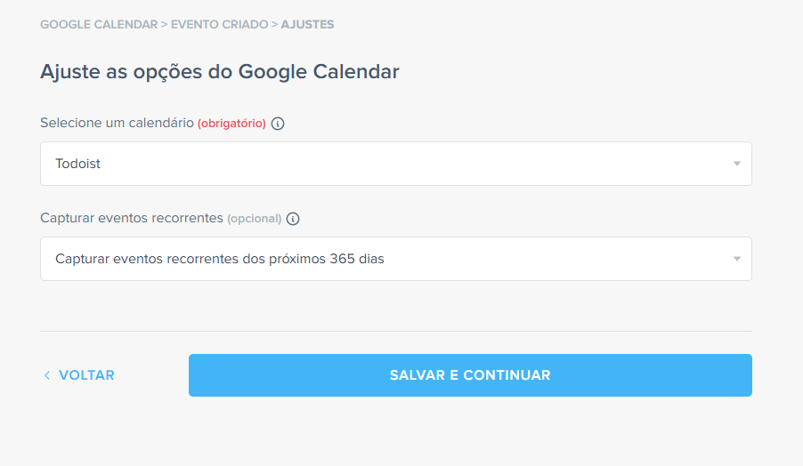 conectando sua conta do todoist