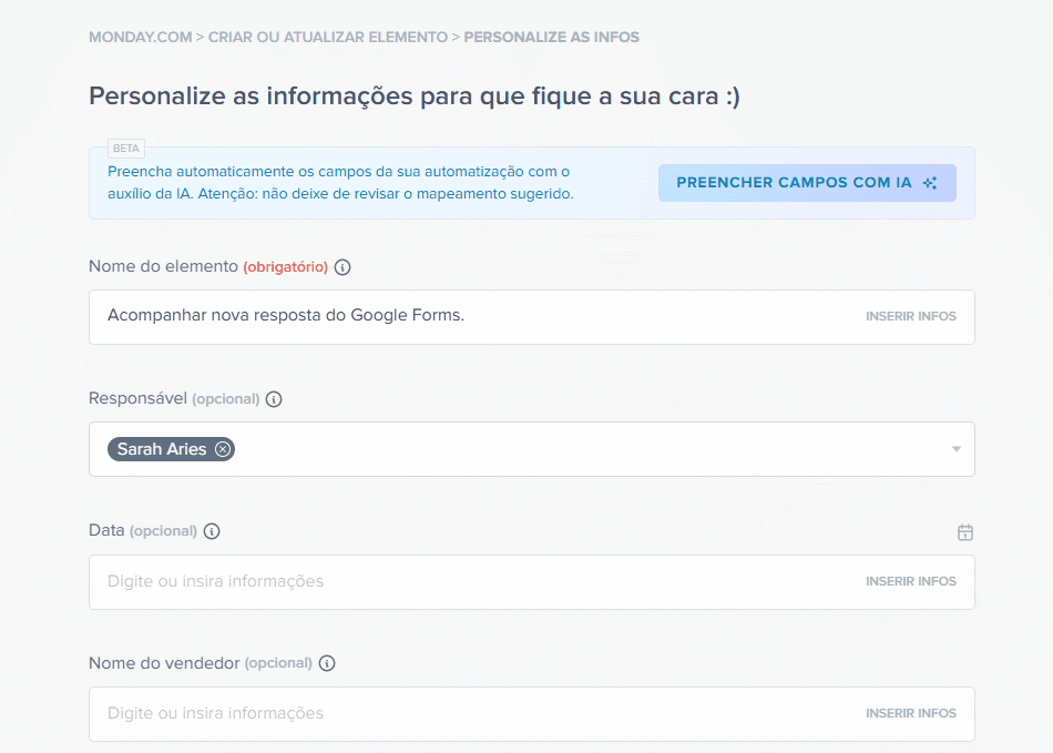 google forms e monday