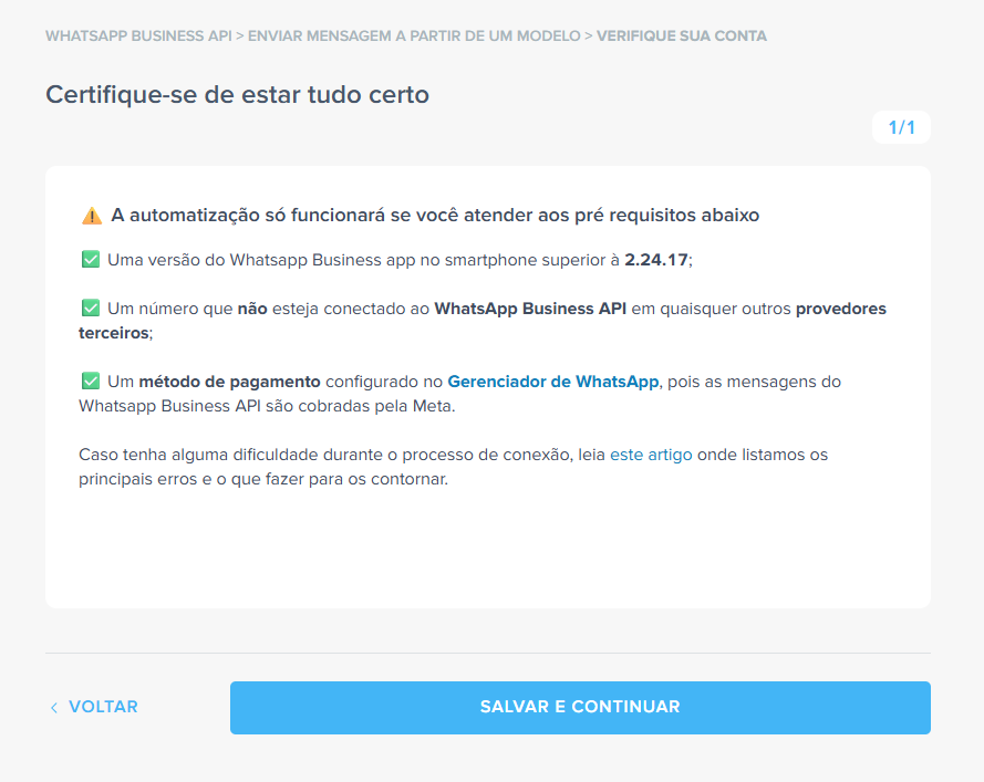 pre requisitos para conectar whatsapp ao monday
