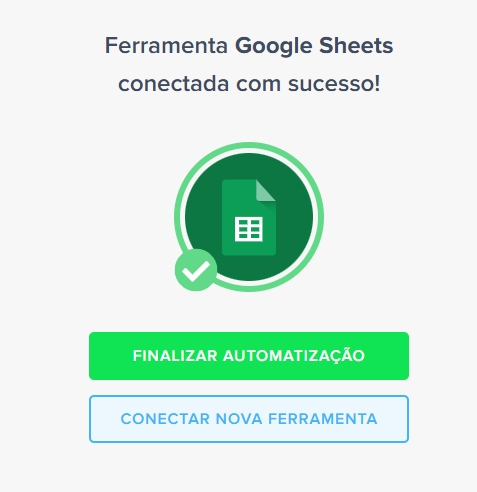 planilha conectada com sucesso