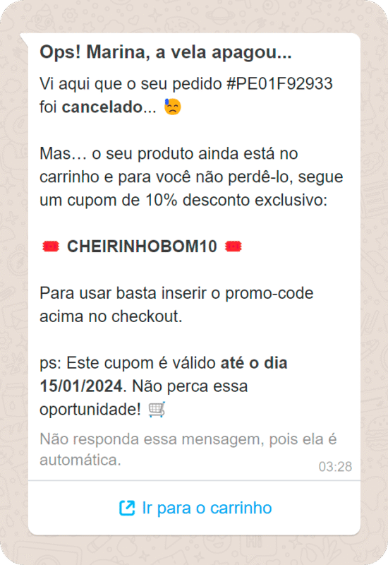 mensagem automatica whatsapp