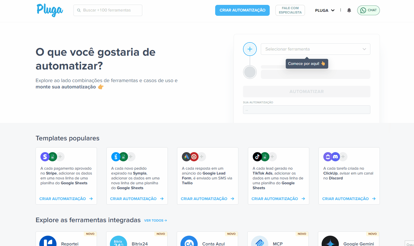 Utilizando o pré-construtor da Pluga