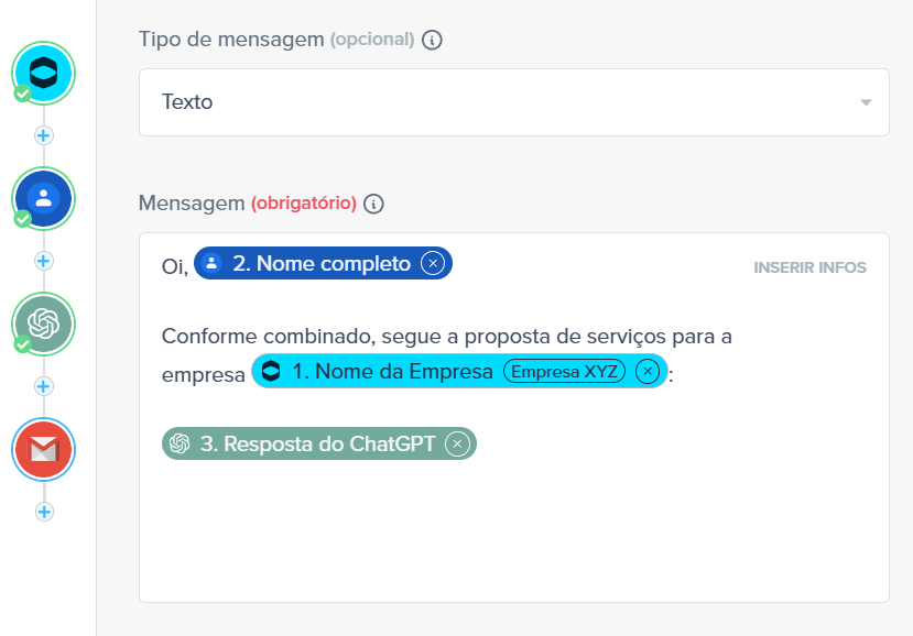 Mapeamento de campos