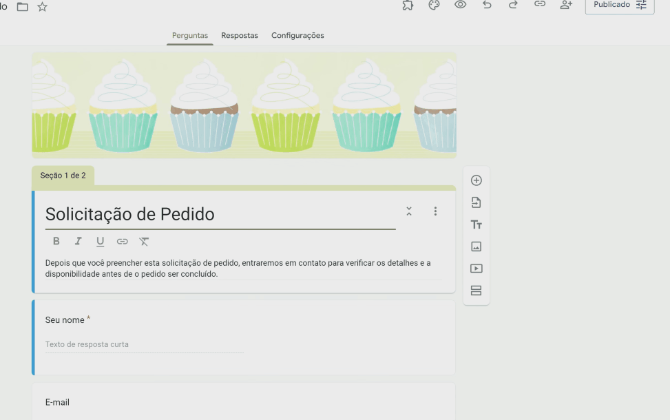 criando planilha auto google forms