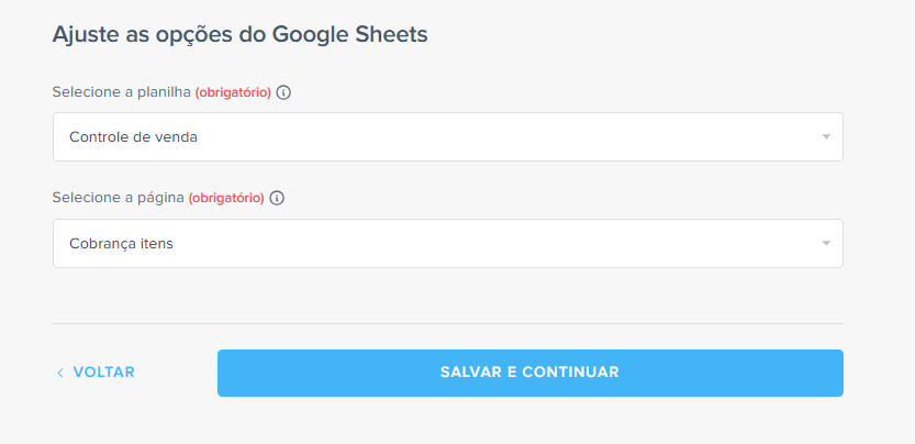 ajuste planilha de vendas