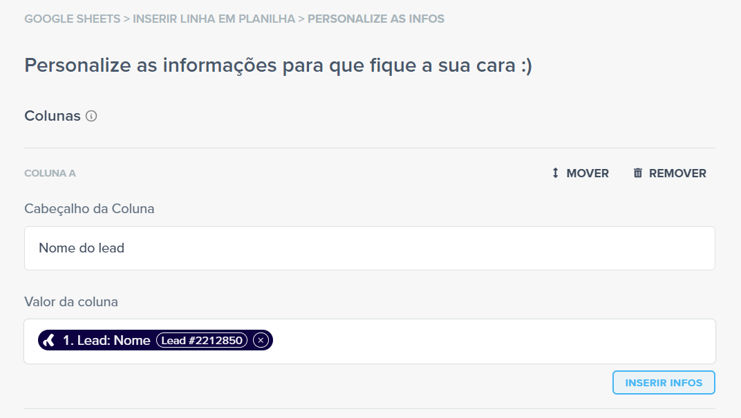 integrar kommo e planilha mapeamento