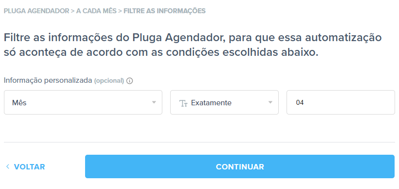 filtros personalizados da automatização
