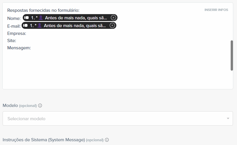 mapeamento do prompt