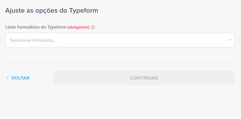 selecionar formulário da automatização