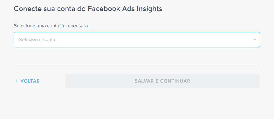 conectando conta do facebook ads