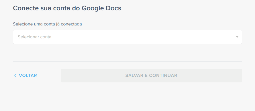 conectando conta do google docs