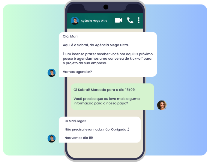 mensagem automática agendamento whatsapp