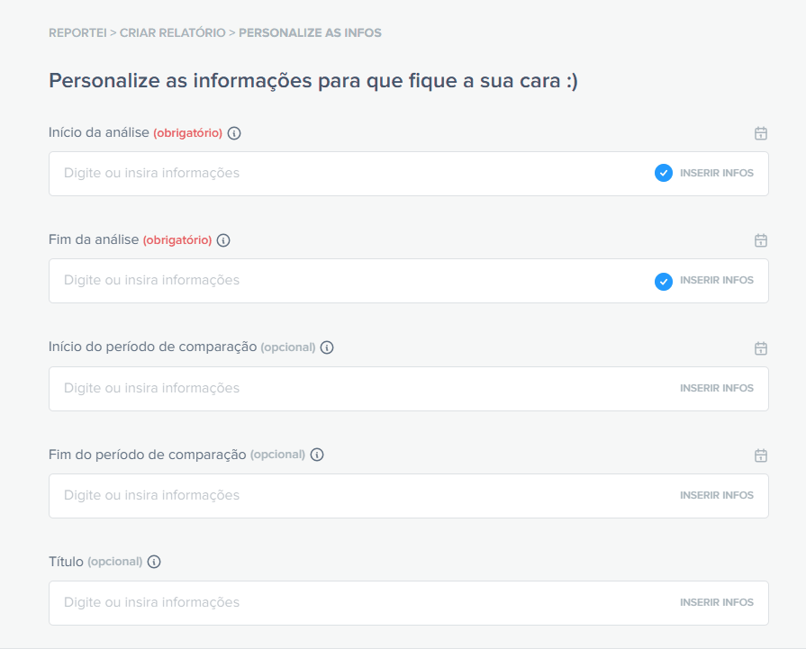 personalizando o relatório