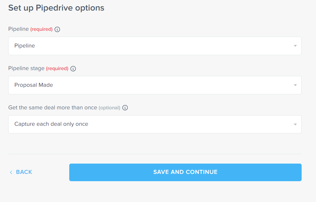 options to pipedrive integration on pluga