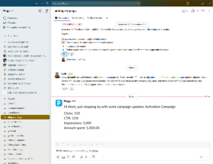 slack message