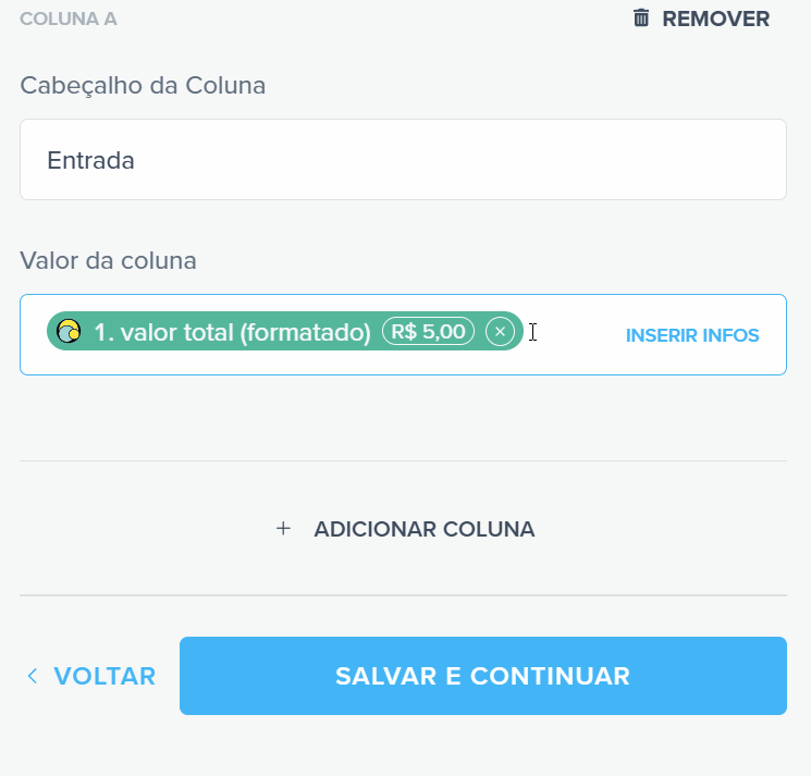 operações matemáticas para subtrair valores