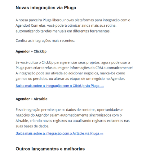 aviso a base do Agendor