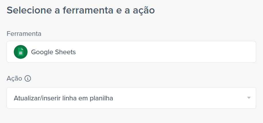 selecionar o google sheets