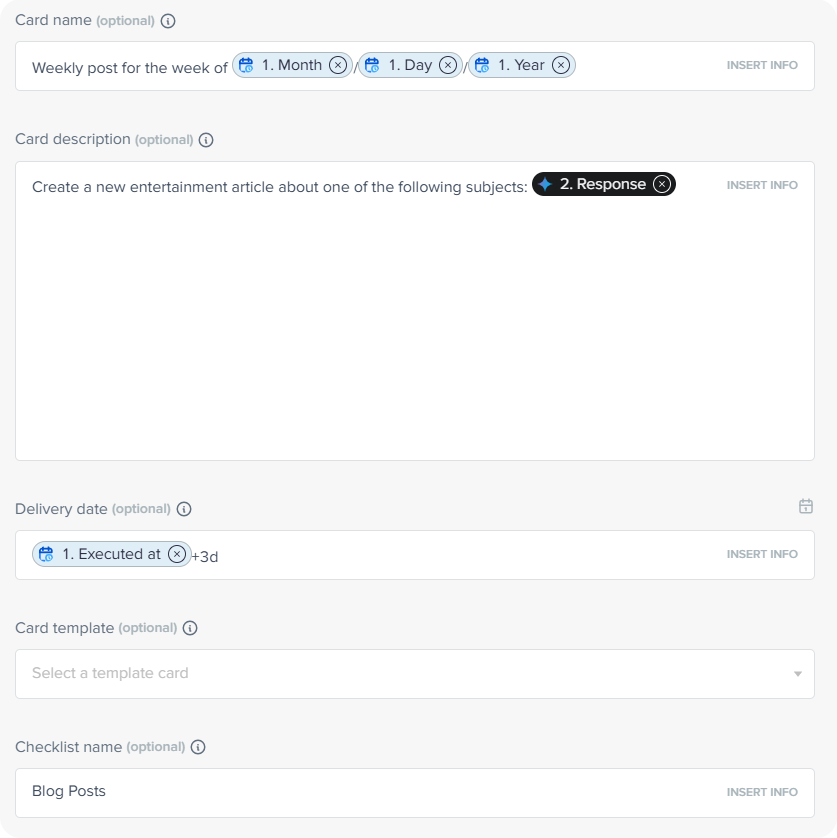 Resultado final no Trello
