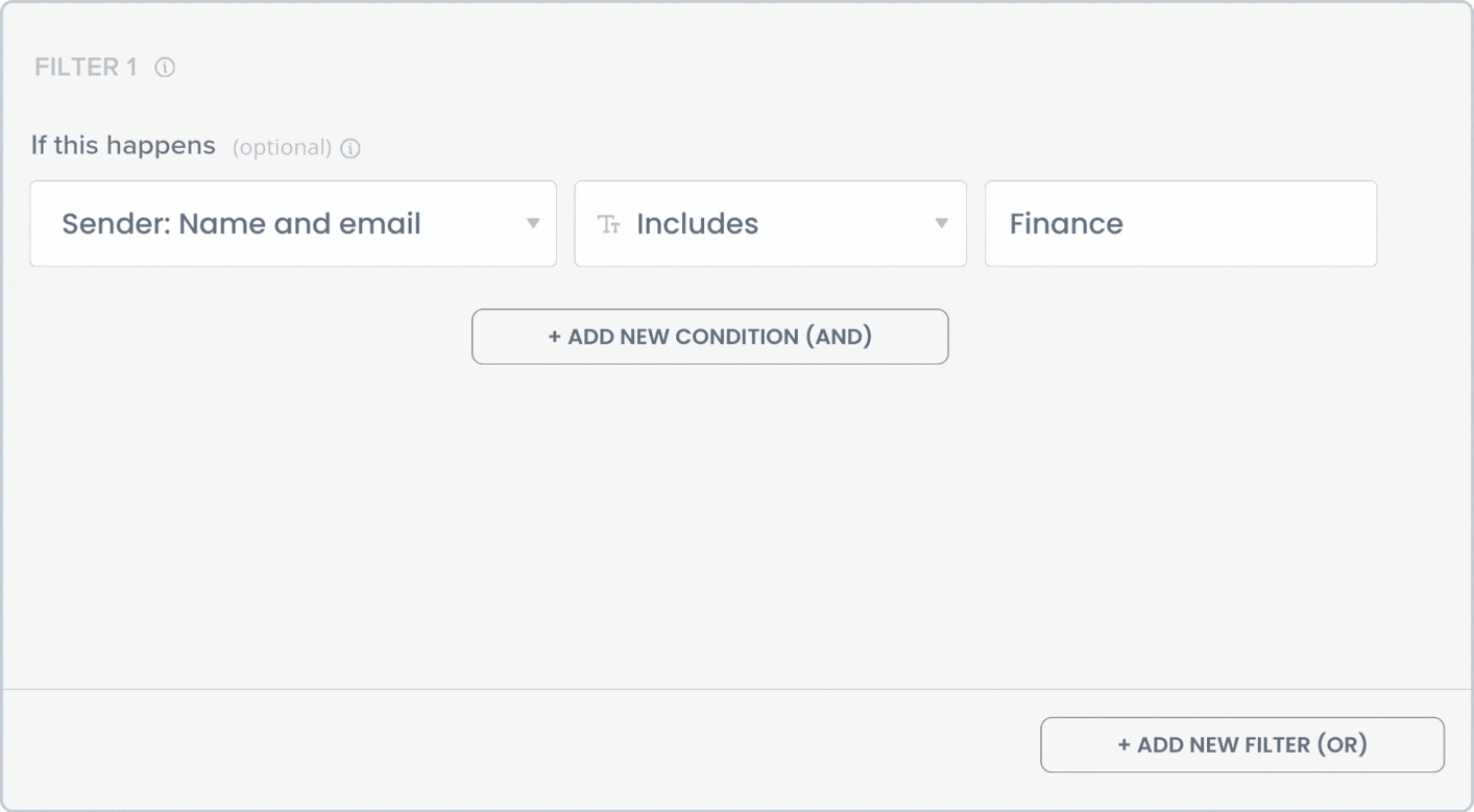 Configurando filtros condicionais para financeiro