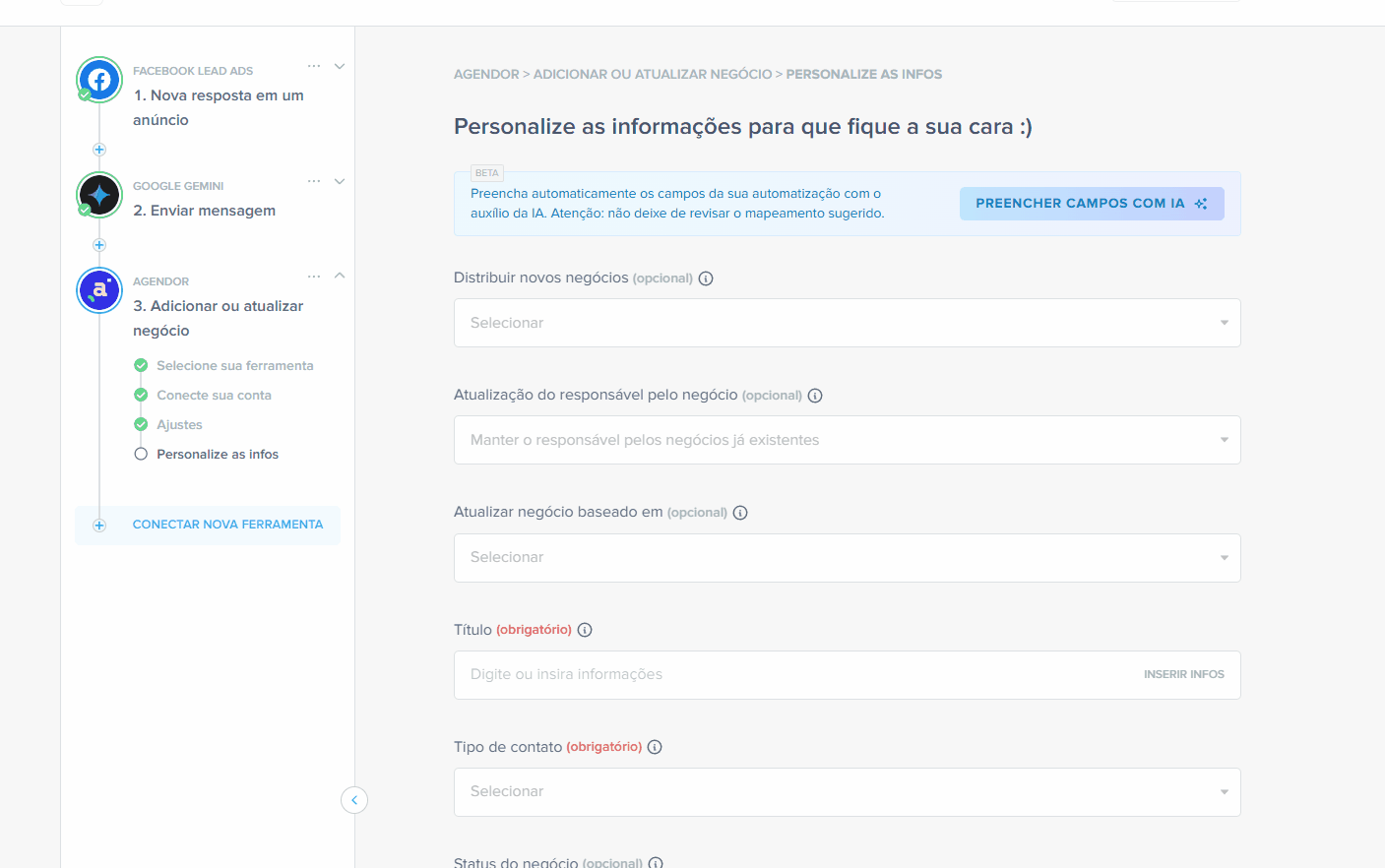 como categorizar leads com ia na pluga