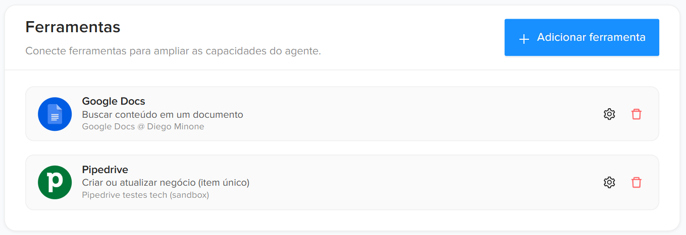 ferramentas do agente de ia sdr