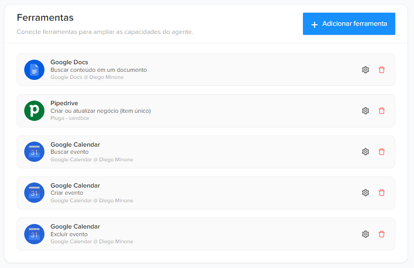 tools para usar no agente de IA