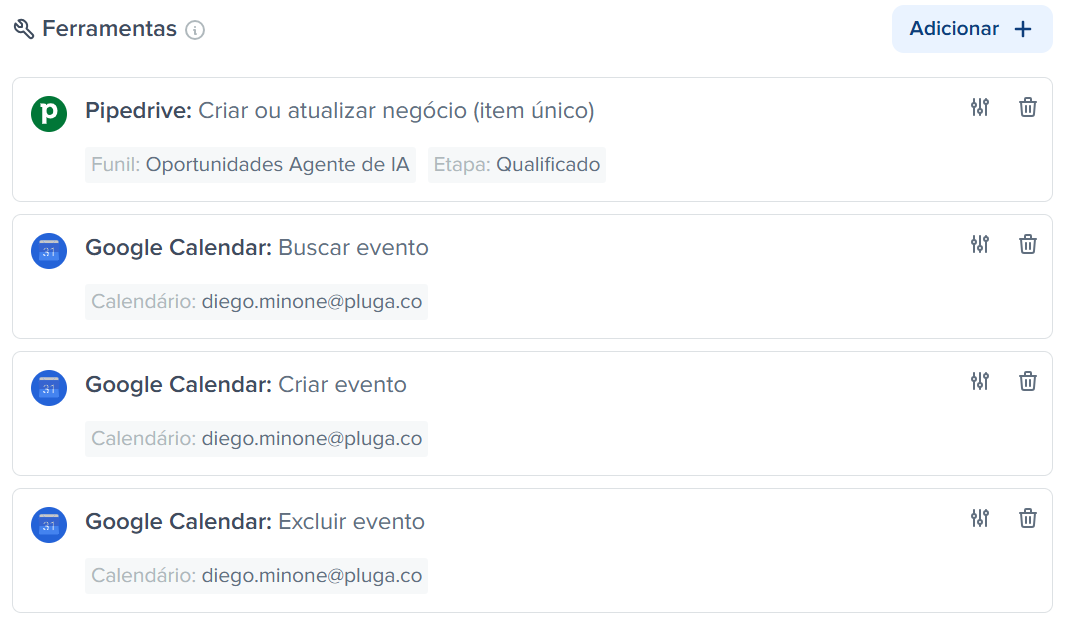 tools de um agente de ia