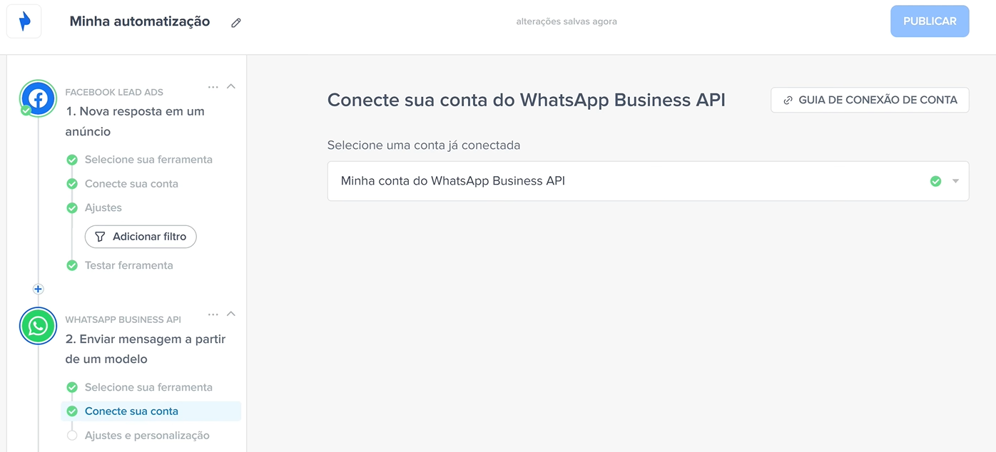 conectando o whatsapp na integração